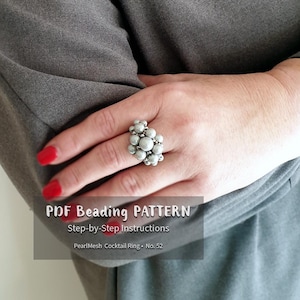 Bold Statement Seed Bead Ring • Netting & RAW Tutorial • PDF Beading Pattern