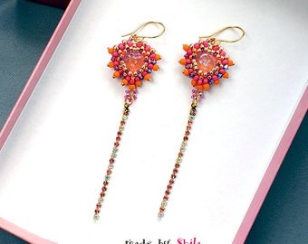 Beading Pattern Tutorial Step by step INSTANT download PDF - Gypsy Dance Earrings No 30