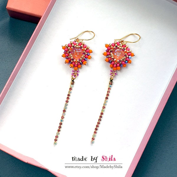 Beading Pattern Tutorial Step by step INSTANT download PDF - Gypsy Dance Earrings No 30