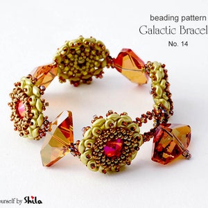 Beading Pattern Tutorial Step by step INSTANT download PDF Galactic Bracelet No 14 image 1