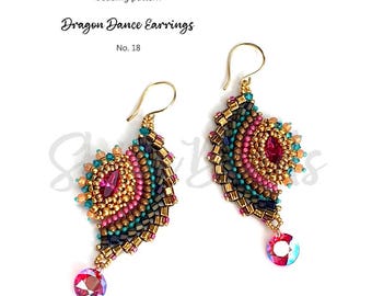 Dragon Dance Earrings Pattern: Beaded Jewelry Tutorial (PDF)