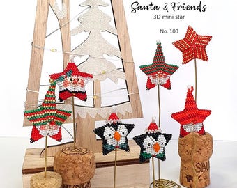 Christmas Beading Patterns Bundle PDF • 3 Holiday Earrings & Charm Designs • Peyote Stitch Delica Bead Patterns