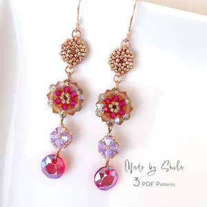 Beaded Bead PDF Tutorial • RAW CRAW Peyote Pattern • Seed Bead Jewelry • 3 Patterns