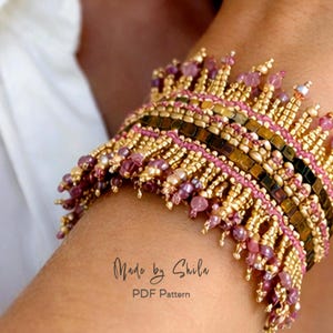 Ensemble de motifs de bracelets de perles et de boucles d'oreilles • PDF point à chevrons • Tutoriel détaillé étape par étape • Conception adaptée aux débutants