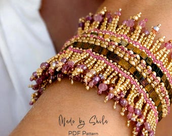 Beaded Bracelet & Earrings Pattern SET • Herringbone Stitch PDF • Detailed Step-by-Step Tutorial • Beginner-Friendly Design