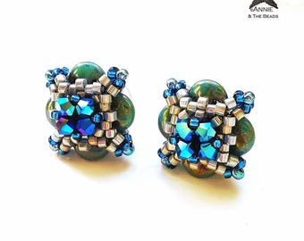 Beaded Lentil Tile Earrings Pattern: Seed Bead Jewelry Making (PDF Pattern)