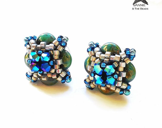 Beaded Lentil Tile Earrings Pattern: Seed Bead Jewelry Making (PDF Pattern)