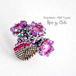 Patrón de anillo de cuentas • Tutorial de joyería con puntada peyote y RAW (PDF)