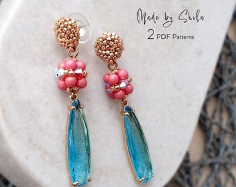 Beaded Bead PDF Pattern • Seed Bead & Crystal Jewelry Tutorial (2 Digital Downloads)