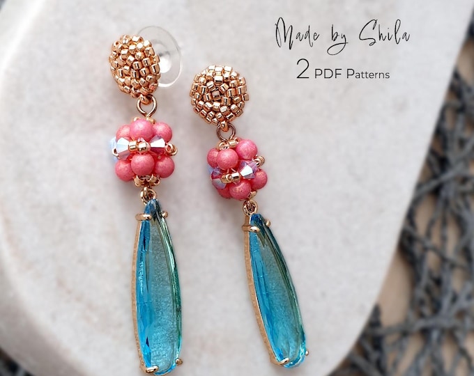 Beaded Bead PDF Pattern • Seed Bead & Crystal Jewelry Tutorial (2 Digital Downloads)