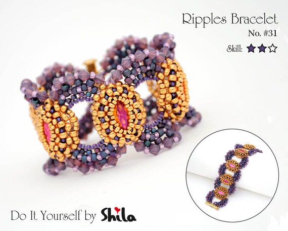 Beading Pattern Tutorial Step by step INSTANT download PDF - St Lucia Bracelet No 31