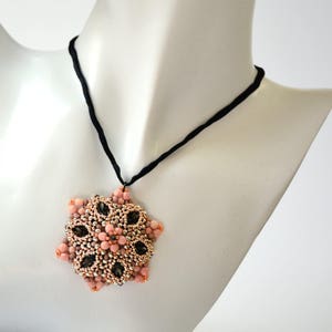 Beading Pattern Tutorial Step by step INSTANT download PDF Flower Navette Pendant No 41 image 2