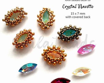 Beading Pattern: RAW Bezel for 32x17mm Crystal Navette (PDF)