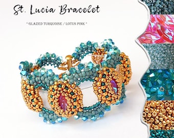St. Lucia Bracelet Making Kit: Seed Beads & Austrian Crystals (PDF Pattern)