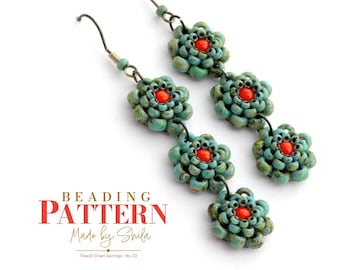 Beaded Flower Earrings Pattern• Seed Beads & Pearls, Jewelry Tutorial (PDF)