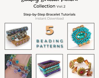 5 Bead Weaving Bracelet Patterns Bundle • Seed Bead PDF Tutorials • Instant Download
