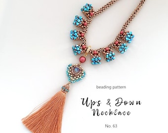 3 Beading Patterns for necklace, earrings, tassel: Seed Beads, Crystals, Pearls (PDF Download)