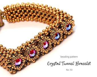 Beaded Bracelet & Earrings Pattern: Crystal Tunnel Jewelry Tutorial (PDF Download)