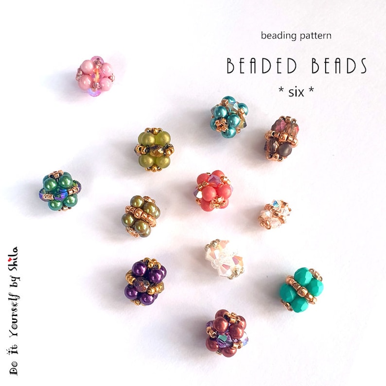 Jewelry making Beading Pattern Tutorial Step by step INSTANT download PDF Beaded Bead six image 2