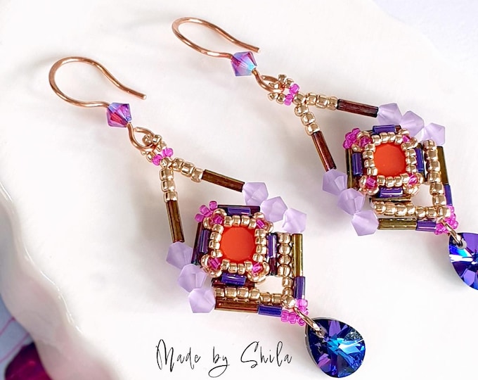 Beaded Earring Pattern: Crystal & Seed Bead Tutorial (PDF)