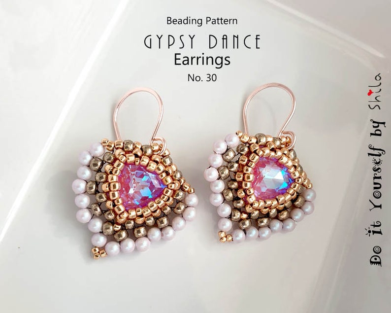 Beading Pattern Tutorial Step by step INSTANT download PDF Gypsy Dance Earrings No 30 image 6