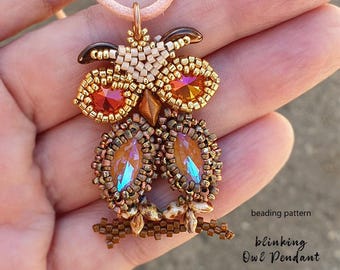 Whimsical Owl Pendant Pattern: Crystal Beading Guide for Jewelry Makers (Instant PDF Download)