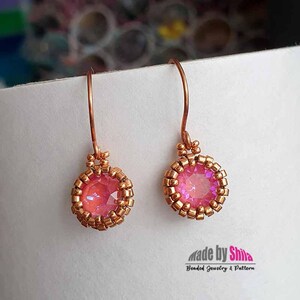 Peyote Bezel for 8mm Rivoli & Chaton SS39 • Beaded Jewelry Component, Seed and Delica Beads image 12