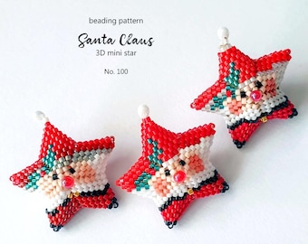 Beaded Santa Pattern PDF • DIY Christmas Ornament & Gift • Holiday Seed Bead Peyote Tutorial