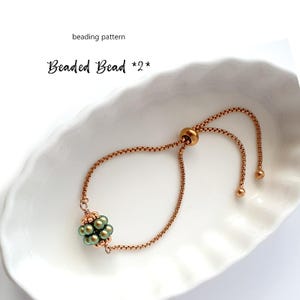 Jewellery making - Beading Pattern Tutorial Step by step INSTANT download PDF - Beaded Bead * 2 *