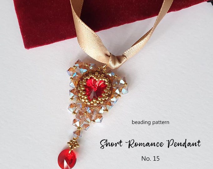 Beaded Pendant Tutorial: Seed Beads, Crystals (PDF Pattern)