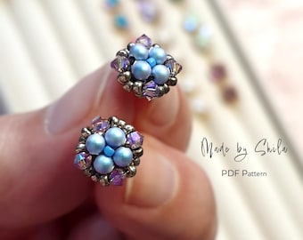 Pearl Beaded Stud Earrings Pattern PDF | RAW Tutorial | Instant Download | Beginner Friendly