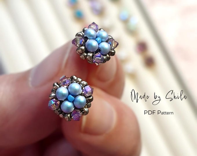 Pearl Beaded Stud Earrings Pattern PDF | RAW Tutorial | Instant Download | Beginner Friendly