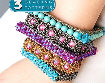 3 Beading Bracelet Patterns PDF Bundle • Seed Bead Instant Download Jewelry Tutorial