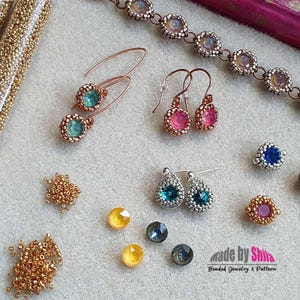 Peyote Bezel for 8mm Rivoli & Chaton SS39 • Beaded Jewelry Component, Seed and Delica Beads image 9