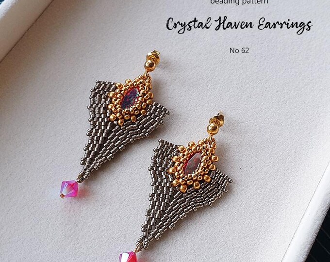 Crystal Haven Earrings Pattern • Seed Bead & Crystal Jewelry Tutorial (PDF Download)