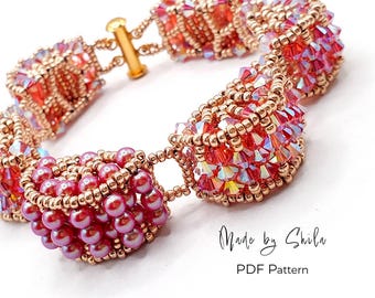 Patrón para hacer pulseras con cuentas PRAW • Tutorial avanzado de RAW en PDF • Descarga instantánea