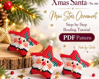 Beaded Santa Claus Peyote Stitch Pattern • DIY Christmas Ornament (PDF Tutorial)