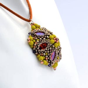 Beading Pattern Tutorial Step by step INSTANT download PDF Flower Navette Pendant No 41 image 3