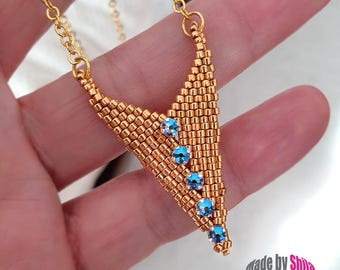 Beaded Pendant Tutorial: Delica Beads & Crystal Rhinestone (PDF Pattern)