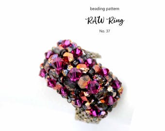 RAW Ring Beading Pattern Tutorial • Step-by-Step PDF, Instant Download