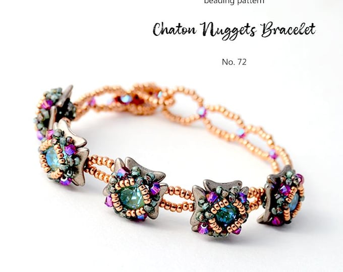 Beaded Bracelet Pattern: Seed Bead & Crescent Design (PDF Download)