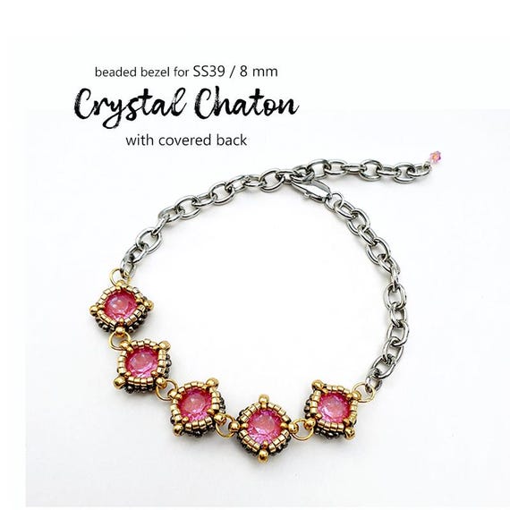 Beading Pattern -  Bezel for Crystal Chaton SS39 8 mm Round Stone with covered back