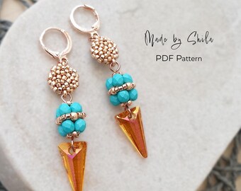 Beaded Beads Earrings Pattern – Seed Bead & Crystal Jewelry (2 PDF Download)