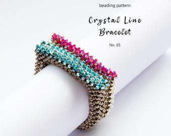 Beaded Crystal Bracelet Pattern: Seed Beads & Bicones (PDF Download)