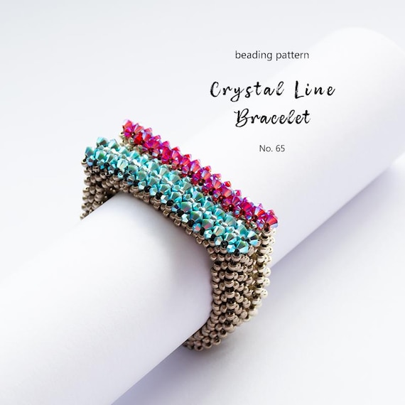 Beaded Crystal Bracelet Pattern: Seed Beads & Bicones (PDF Download)