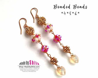 Beaded Earrings Tutorial • Crystals and Pearls DIY PDF Jewelry Pattern (3 PDF Download)