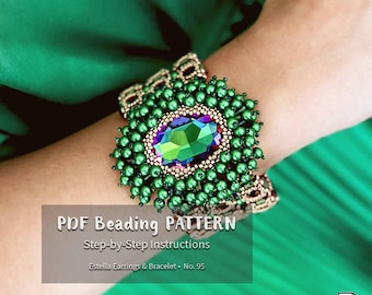 Seed Bead Bracelet & Earrings PDF Tutorial • Bugle Beads and Pearls DIY Jewelry Pattern