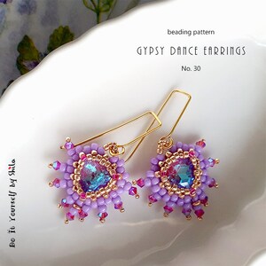 Beading Pattern Tutorial Step by step INSTANT download PDF Gypsy Dance Earrings No 30 image 2
