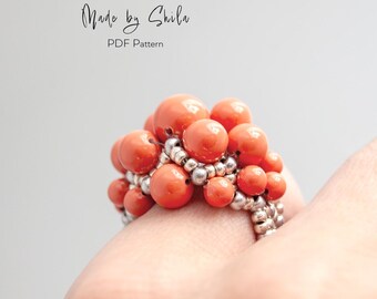 Bold Statement Seed Bead Ring • Netting & RAW Tutorial • PDF Beading Pattern