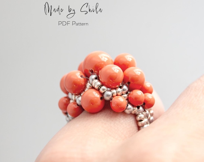 Bold Statement Seed Bead Ring • Netting & RAW Tutorial • PDF Beading Pattern